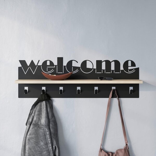 Livetastic Stenski Obešalnik Welcome, Barva Hrasta
