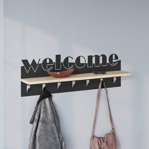 Livetastic Stenski Obešalnik Welcome, Barva Hrasta