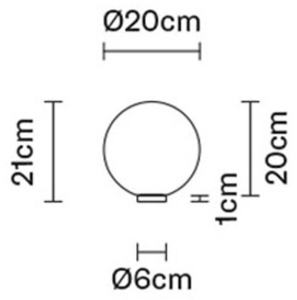 Fabbian Lumi Sfera namizna svetilka, horizontalna, Ø 20 cm