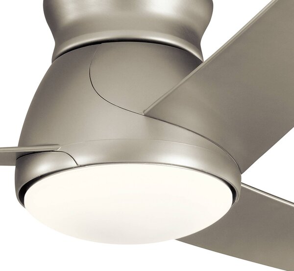 Stropni ventilator Eris LED, IP44, brušeni nikelj