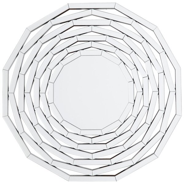 STENSKO OGLEDALO, 100/100/1,9 cm steklo, leseni material