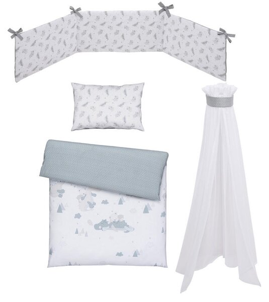 SET ZA OTROŠKO POSTELJICO Kleiner Drache 100/135 cm siva