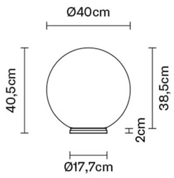 Fabbian Lumi Sfera namizna svetilka, horizontalna, Ø 40 cm