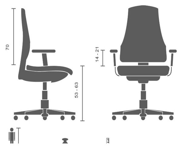 MID.YOU Pisarniški Stol Builder Xxl I, Črna