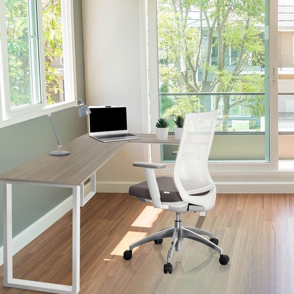 MID.YOU Kotna Pisalna Miza Workspace Basic I, Siva, Bela