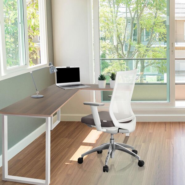 MID.YOU Kotna Pisalna Miza Workspace Basic I, Barva Oreha, Bela