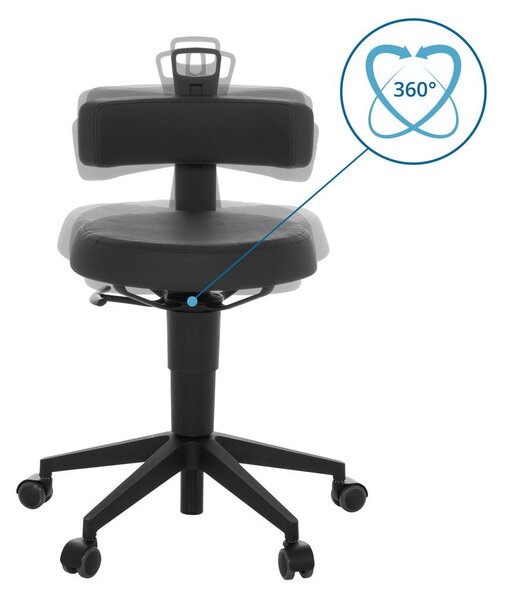 MID.YOU Pisarniški Stolček Top Work Flex Pu, Črna