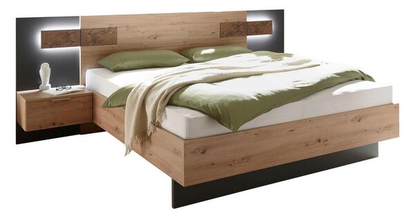 POSTELJNA GARNITURA 180 cm x 200 cm , leseni material hrast artisan