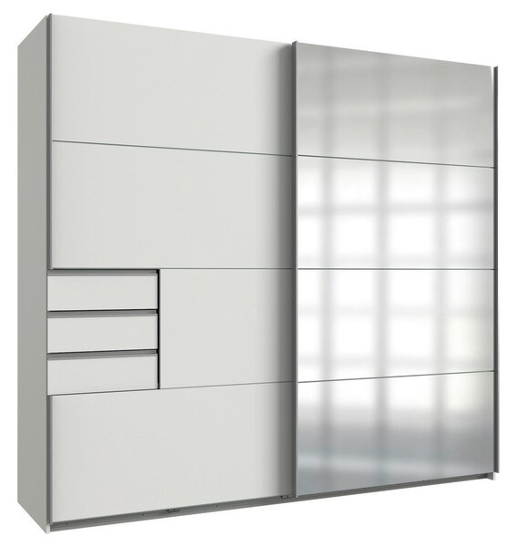 OMARA Z DRSNIMI VRATI, prozorno, bela, barve aluminija