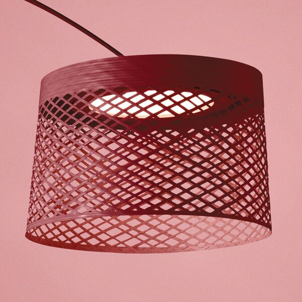 Foscarini Twiggy Grid LED obločna svetilka, karminasto rdeča