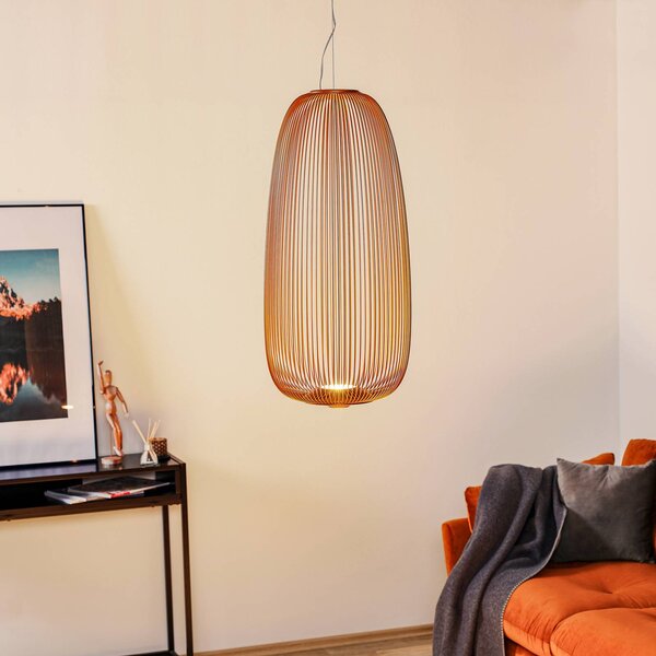 Foscarini Spokes 1 LED viseča svetilka z možnostjo zatemnitve bakrena