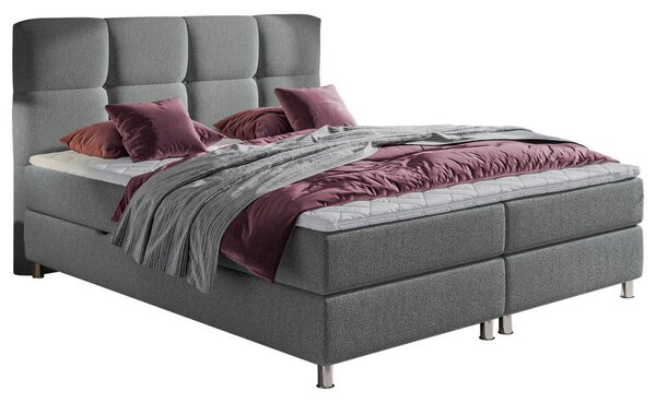 POSTELJA Z VZMETNICO 140 cm x 200 cm , tekstil siva