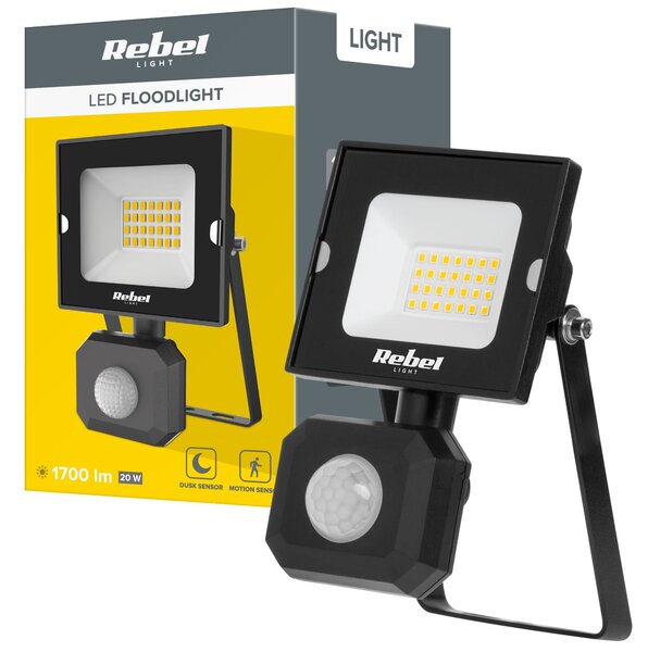 20W zunanji LED reflektor črn 6500K IP44 s senzorjem gibanja - 1655399 - https://eprel.ec.europa.eu/fiches/lightsources/Fiche_1655399_SL.pdf