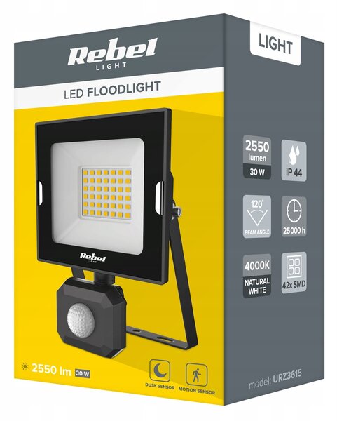 30W zunanji LED reflektor črn 4000K IP44 s senzorjem gibanja - 1463400 - https://eprel.ec.europa.eu/fiches/lightsources/Fiche_1463400_SL.pdf
