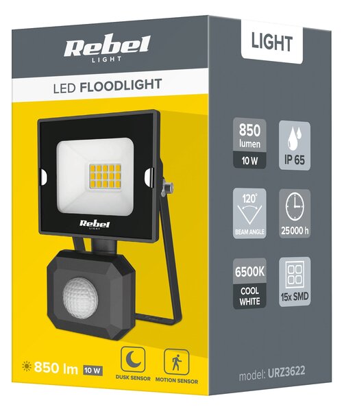 10W zunanji LED reflektor črn 6500K IP44 s senzorjem gibanja - 2193716 - https://eprel.ec.europa.eu/fiches/lightsources/Fiche_2193716_SL.pdf