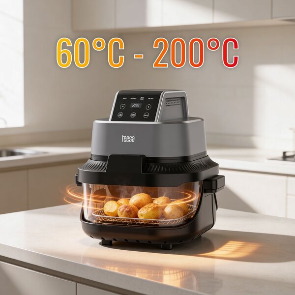 2v1 1500W LCD touch halogenska konvekcijska pečica na vroči zrak 4L in 1.5L
