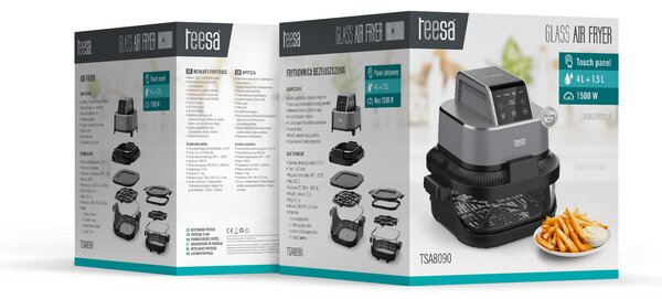 2v1 1500W LCD touch halogenska konvekcijska pečica na vroči zrak 4L in 1.5L