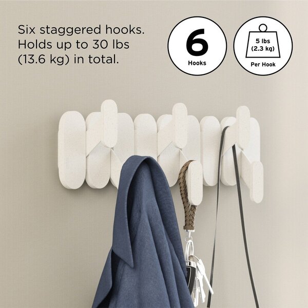 Bež jeklen stenski obešalnik 16 cm Tempo – Umbra