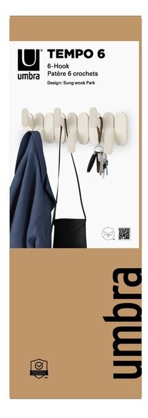 Bež jeklen stenski obešalnik 16 cm Tempo – Umbra