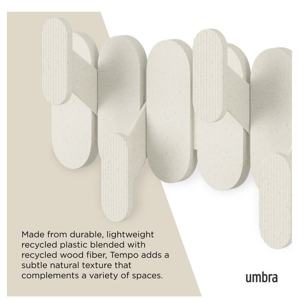 Bež jeklen stenski obešalnik 16 cm Tempo – Umbra
