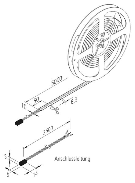 LED trakovi Dynamic-Tape S IP54 2.700-5.000K 500cm