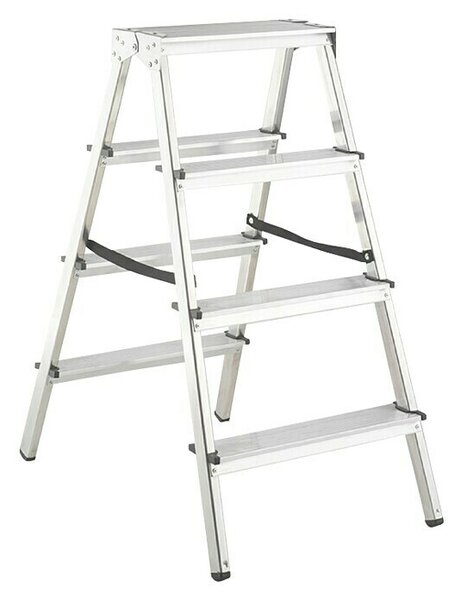 Alpos Alu A-lestev (Število prečk: 8 kos, Delovna višina: 2,42 m, Nosilnost: 150 kg, Aluminij)