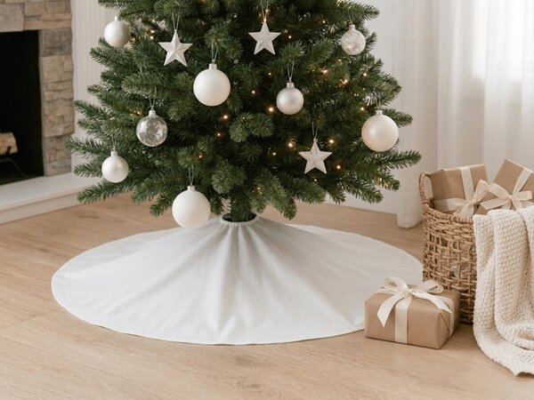 Pokrov za stojalo božičnega drevesa WHITE WINTER 100 cm, bel