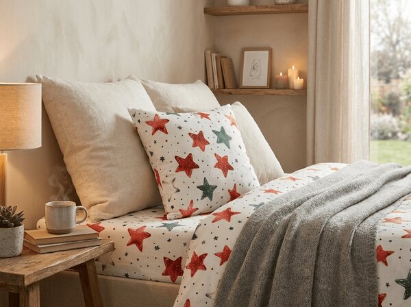 Prevleka za vzglavnik iz mikrovlaken COLORFUL STARS 45x45 cm, pisana