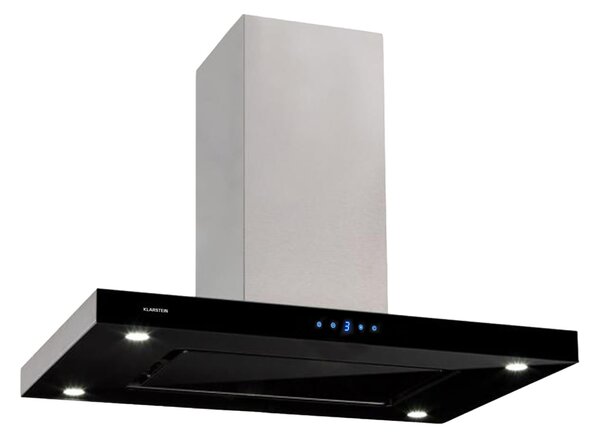 Klarstein Valeria otok napa 90cm 642m³/h izpuh na dotik LED steklo nerjaveče jeklo