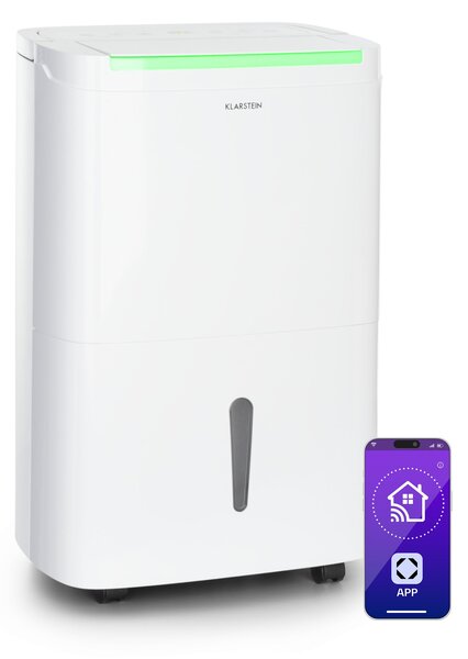 Klarstein DryFy Connect 50 Smart, razvlaževalec, WiFi, kompresorski, 50l/d, 45-55m², Bela