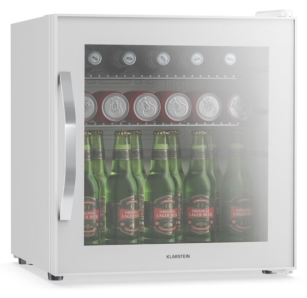 Klarstein Beersafe hladilnik za pijačo z zrcalnimi steklenimi vrati | 44 x 48 cm | 85 W | 47 litrov | Bela