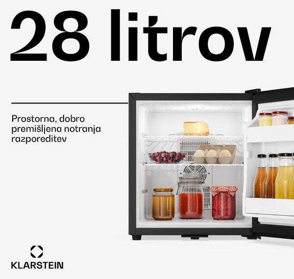 Klarstein Matterhorn 28, mini hladilnik, 28 litrov, 35 dB, kompakten, z možnostjo zaklepanja