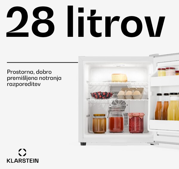 Klarstein Matterhorn 28, mini hladilnik, 28 litrov, 35 dB, kompakten, z možnostjo zaklepanja