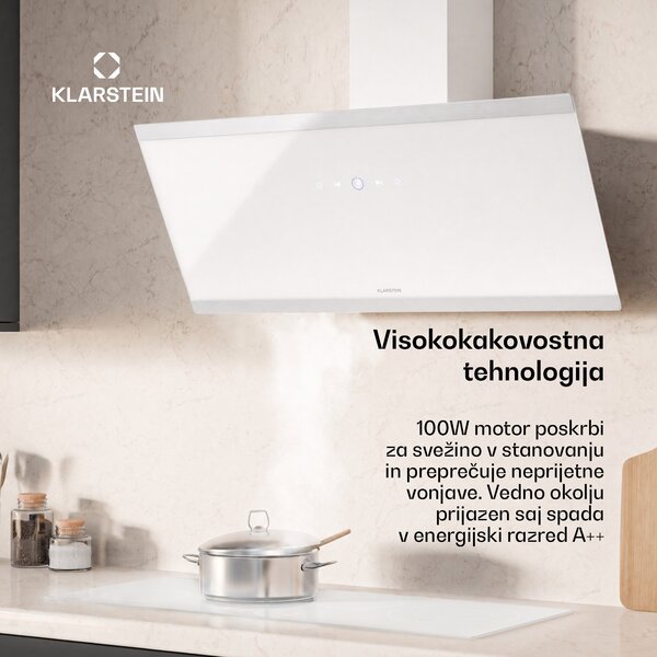 Klarstein Flashline poševna kuhinjska napa | Način odsesavanja in recirkulacije | Sodobna zasnova | 578 m³/h | 90 cm