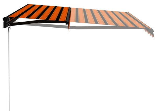 VidaXL Ročno zložljiva tenda 450x300 cm oranžna in rjava