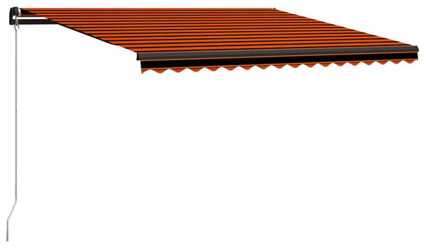 VidaXL Ročno zložljiva tenda 450x300 cm oranžna in rjava