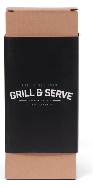 Nizki predpasnik do pasu iz eko usnja GRILL AND SERVE, črn