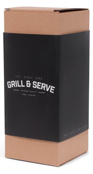 Nizki predpasnik do pasu iz eko usnja GRILL AND SERVE, črn
