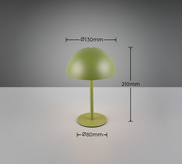 Zelena LED namizna svetilka s kovinskim senčilom (višina 21 cm) Munoz – Reality