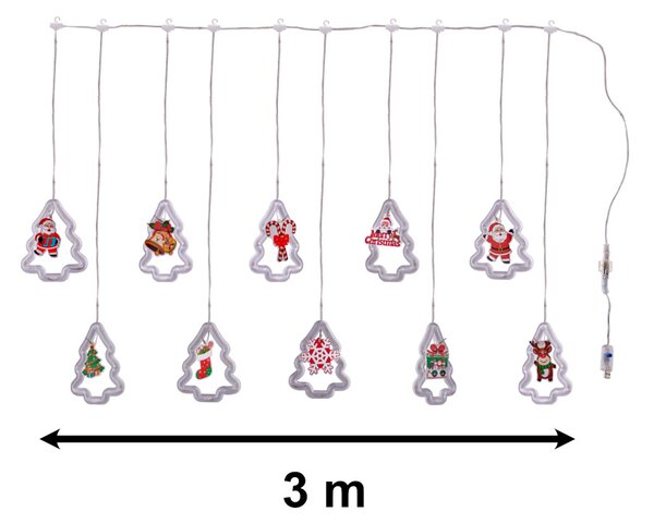LED božična zavesa 3 m – božična drevesca - Božič