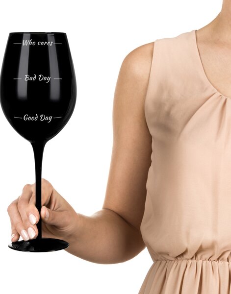 Komplet za vino z dvema kozarcema – Who cares ČRNA - diVinto - Baby shower - Božič - Poroka
