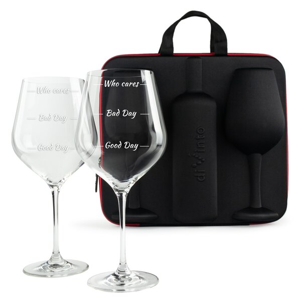 Komplet za vino z dvema kozarcema – Who cares - diVinto - Baby shower - Božič - Poroka