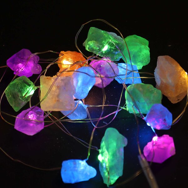 Kristalne čarobne lučke – Mešani kristali - Gemstone, led lights - Home warming - Božič