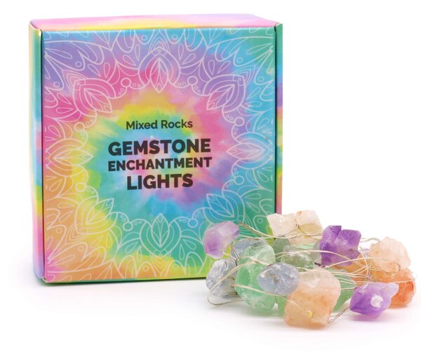Kristalne čarobne lučke – Mešani kristali - Gemstone, led lights - Home warming - Božič