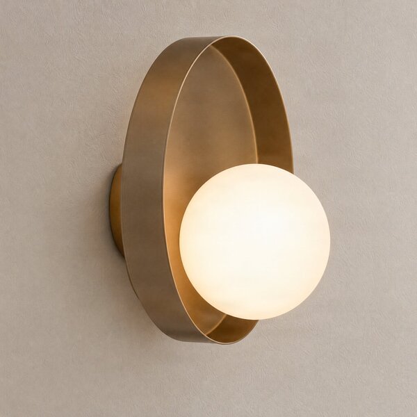 EMIBIG LIGHTING Stenna svetilka Kido K1, bež, jeklo/steklo, Ø 20 cm, zatemnjen, Bež, Dnevna soba / jedilnica, Kovina, Sodobni