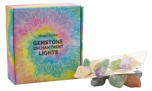 Kristalne čarobne lučke – Mešani kristali - Gemstone, led lights - Home warming - Božič