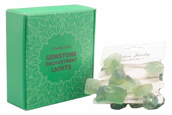 Čarobne lučke s kristali – Kristalni žad (Crystal Jade) - Gemstone, led lights - Božič - Baby shower