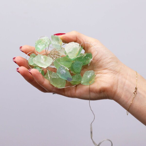 Čarobne lučke s kristali – Kristalni žad (Crystal Jade) - Gemstone, led lights - Božič - Baby shower