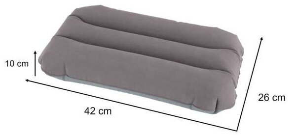 Napihljiv potovalni vzglavnik velur siv 42 cm - Poletni hiti
