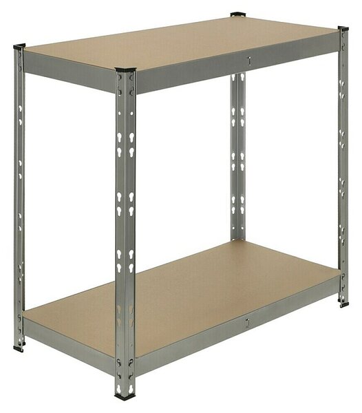 Regalux Kovinski regal (V x Š x G: 76 x 76 x 38 cm, Nosilnost na polico: 140 kg, Število polic: 2 kos, Priklop, Siva)